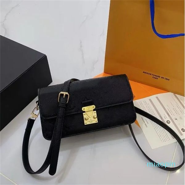 Clássico preto branco couro em relevo carteira de embreagem senhora bolsas retro mensageiro sacos carta designer crossbody mochilas de couro para mulher