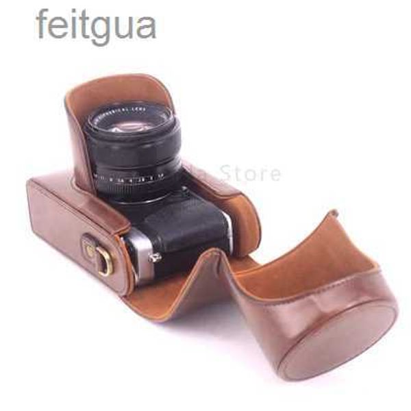 Acessórios para bolsa de câmera NOVO estojo digital de couro PU Capa para caixa de bolsa para Fujifilm Fuji XE1 XE2 XE3 XE4 x-e4 lentes Câmeras protegem acessórios de pele YQ240204