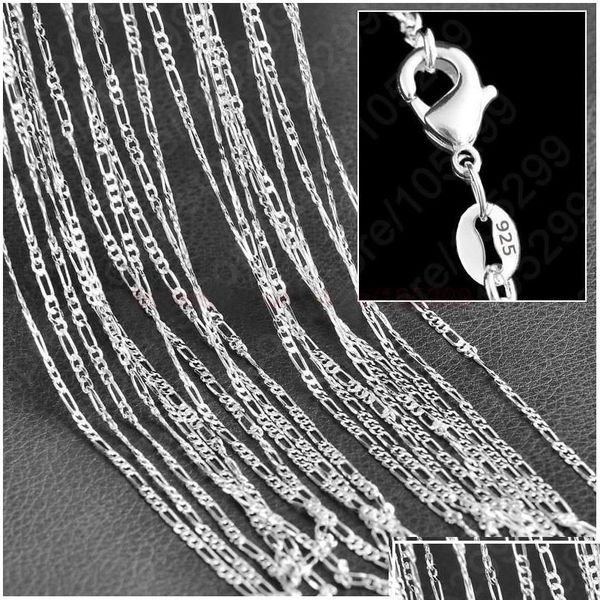 Correntes Correntes 10 Pçs / Lote 2mm Figaro Chain 925 Sterling Sier Colar de Jóias com Fechos de Lagosta Tamanho 16 18 20 22 24 26 28 30 Polegada Drop Dhpha