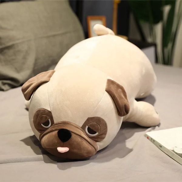 55cm-90cm tamanho grande animal fofo kawaii pug cachorro brinquedos de pelúcia para o sono infantil presente de aniversário criança menina de Natal 240123