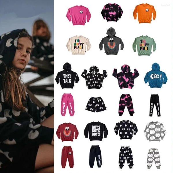 Комплекты одежды, одежда для мальчиков, бренд LMH, осень 2024, свитер для маленьких девочек, штаны, модное пальто из двух предметов с капюшоном, комплект одежды для малышей