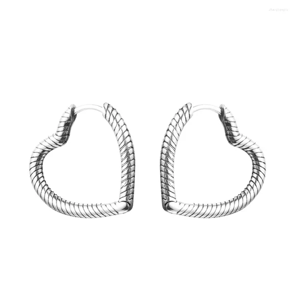 Orecchini a cerchio Autentici orecchini in argento sterling 925 da donna Momenti con ciondolo a cuore per gioielli da donna Brincos orecchio