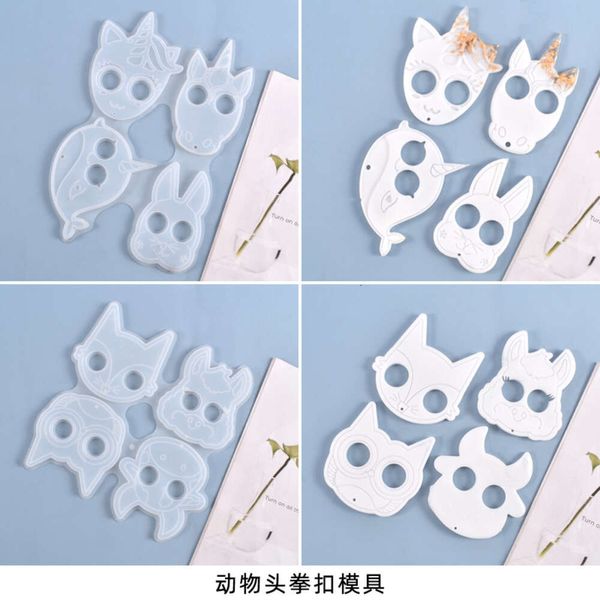 Yu Meimei fai da te cristallo gocciolante stampo difesa faccia di gatto pugno fibbia gioielli in silicone PB6R