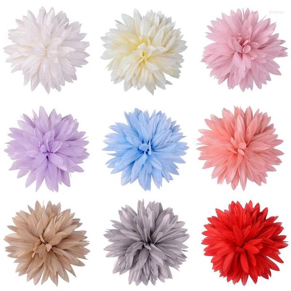 Haarschmuck 100 teile/los 12 cm Spitze Lotus Tuch Blume Für DIY Hochzeit Schuhe Kleidung Verzierungen Chiffon Kinder Stirnbänder