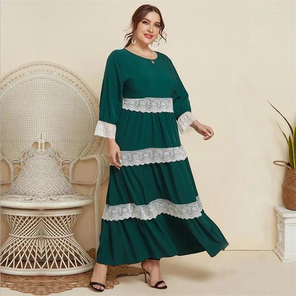 Этническая одежда Абая Элегантное женское кружевное мусульманское платье макси с длинным рукавом Турция Арабский кафтан Исламское вечернее платье Дубай Femme Vestidos Caftan