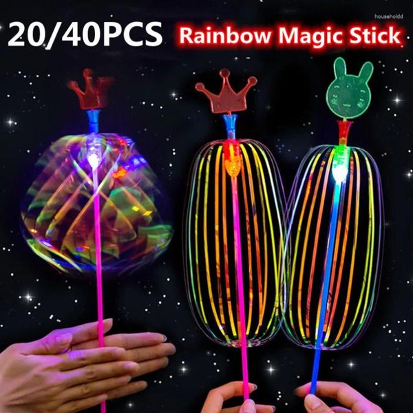 Party Dekoration 20-40PCS Regenbogen Zauberstab Zauberstab LED Blase Blume Bunte Leuchtende Spielzeug Blinkende Kind Geburtstag hochzeit