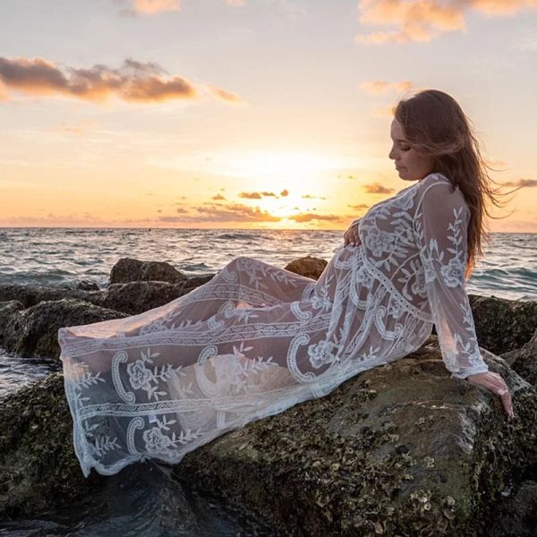 Abiti Abito di maternità in pizzo Abiti Puntelli per fotografia di maternità Abito maxi della Boemia Servizio fotografico Abito per donne incinte Abiti Abito da spiaggia