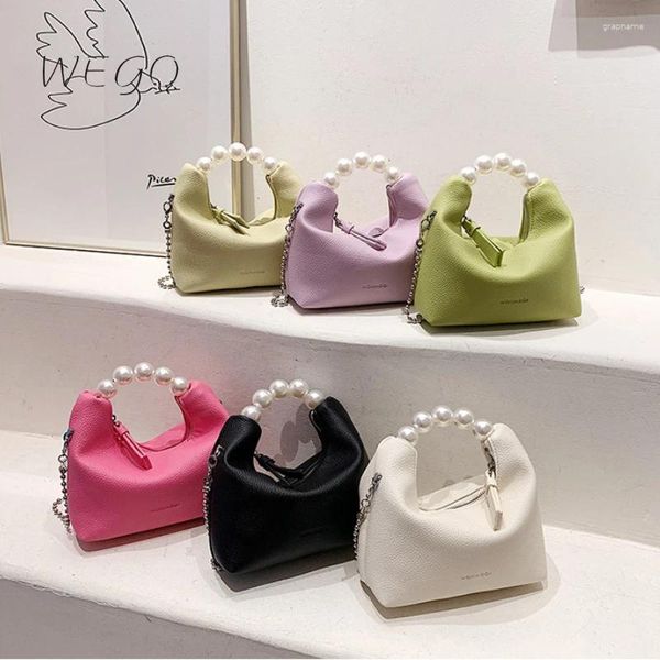 Akşam çantaları lüks tasarımcı çanta kadınlar için şeker renkleri moda trend inci crossbod