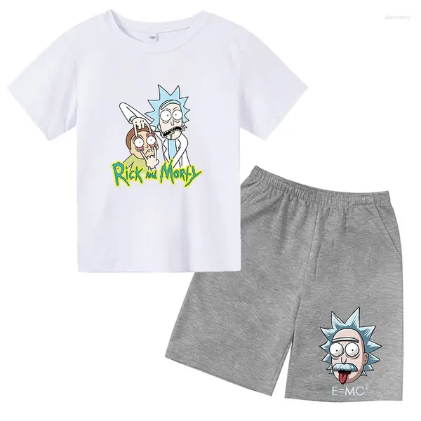 Kleidungssets Rick- Prints T-Shirts Set für Jungen und Mädchen Kinder Sommer Kinder Outfits 2024 Coole Sachen