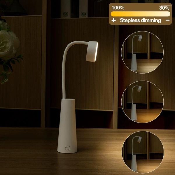 Luci notturne Lampada da tavolo flessibile a LED Lampada da tavolo dimmerabile ricaricabile USB Touch Luci notturne da campeggio per l'arredamento della camera