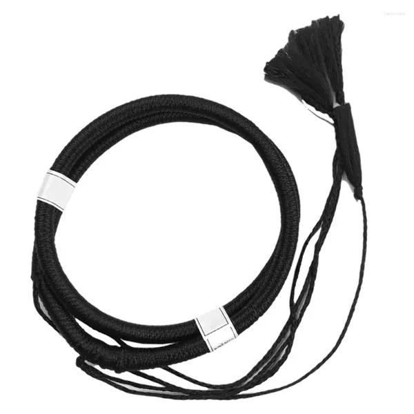 Bandane Costume arabo per uomo Fascia per capelli da uomo araba Dubai (nera 48 cm con barba)