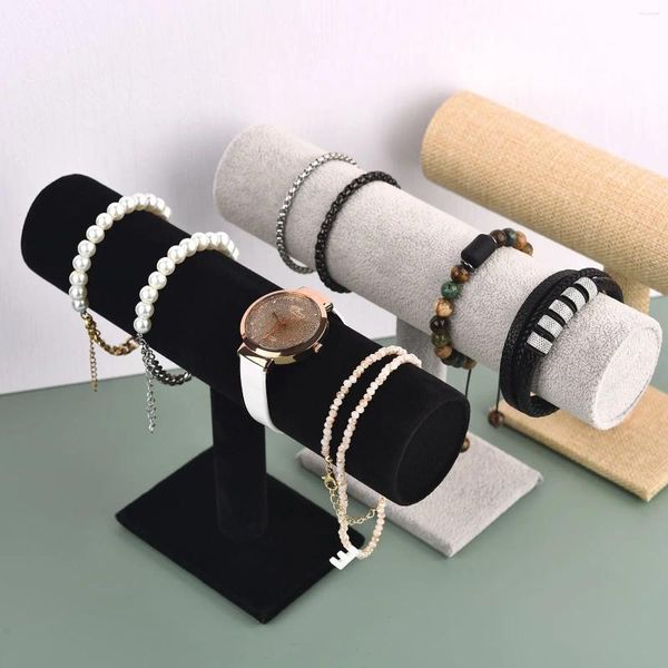 Ganchos t-bar organizador de jóias expositor diy pulseira colar corrente hairband relógio titular rack de armazenamento