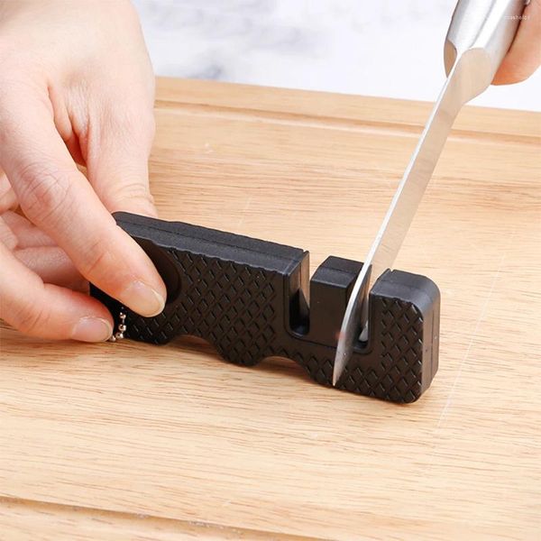 Altri accessori per coltelli Affilacoltelli da cucina portatile Ceramica Pietra per affilare la frutta anti-clip per uso domestico multifunzionale