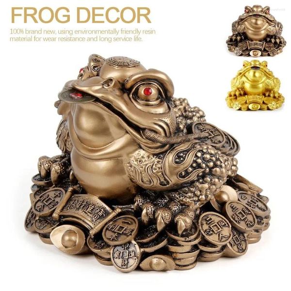 Dekorative Figuren 2024 Design Chinesisches Glück Büro Harz Handwerk Frosch Ornament Feng Shui Dekor Geld Kröte