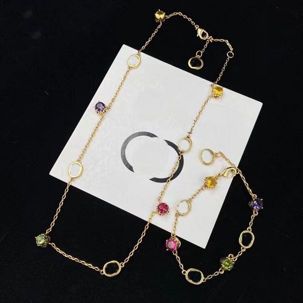 Set di gioielli firmati per donna Bracciale Orecchini Collana S925 Alfabeto di design di lettere di moda per ragazze femminili con confezione regalo