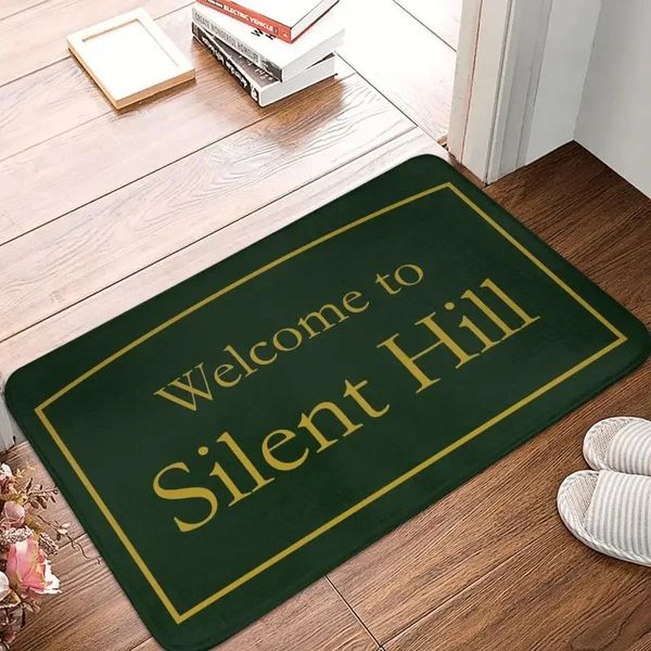 Benvenuti a Silent Hill Zerbino d'ingresso Tappetino antiscivolo per porta d'ingresso Decorazione della casa Tappeto da bagno per soggiorno 240131