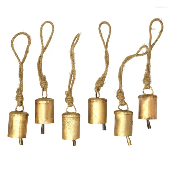 Товары для вечеринок 6 шт. Винтажные подвесные колокольчики с веревкой на Рождество или любой праздник