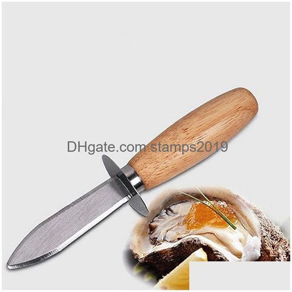 Küchenmesser Austernmesser Aus Edelstahl Mit Holzgriff Austern Schälen Meeresfrüchte Scharfkantiger Muschelöffner Jakobsmuscheln Muschelöffner Bh Dhinf