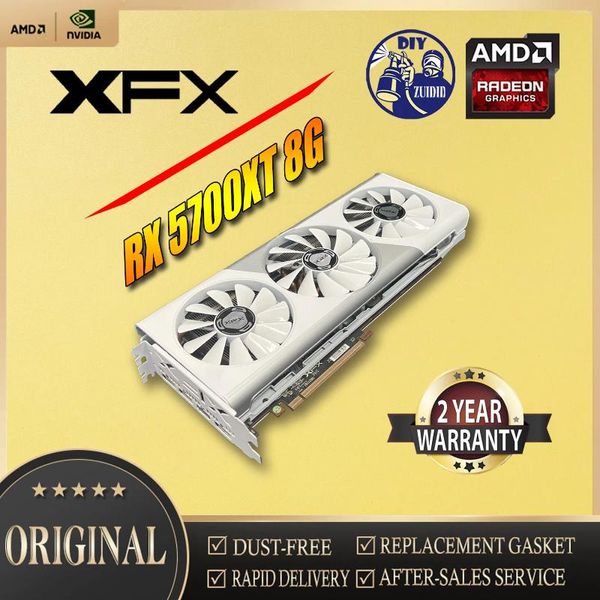 Grafikkarten XFX RX5700XT 8G Doppellüfter 7 nm 256 Bit PCIE4.0X16 Video Desktop PC Computer Spielkarte verwendet