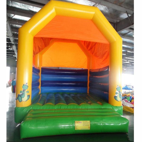 4x4m (13,2x13,2ft) mit Gebläse Großhandel schnell Lieferung kommerzieller PVC aufblasbares Bounce House mit Dinosaurier -Cartoon, Bouncy Castle, Kinderspringer zum Verkauf