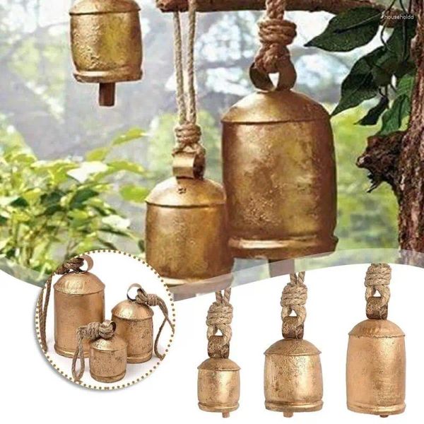 Articoli per feste 3 pezzi campanelli giganti per mucche Harmony, grandi campanelli eolici da cortile, rustici, rustici, portafortuna, vintage, fatti a mano, di grandi dimensioni