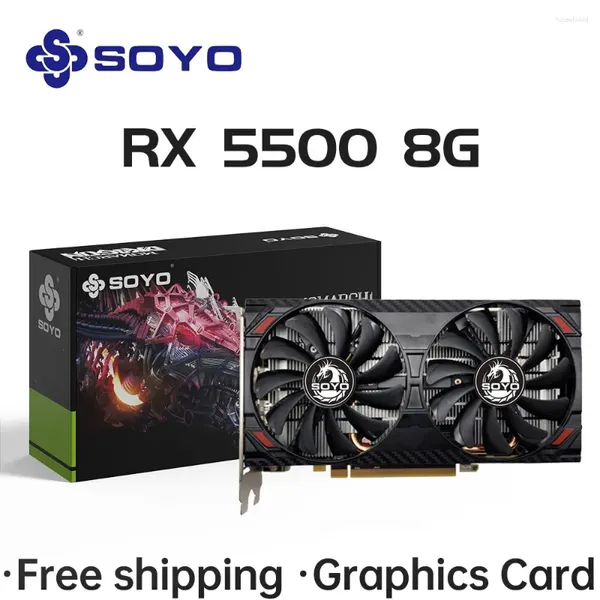 Grafikkarten SOYO Radeon RX5500 8GB Gaming AMD GDDR6 128Bit PCIE4.0 X8 HDMI DP GPU Grafikkarte für Desktop-PC