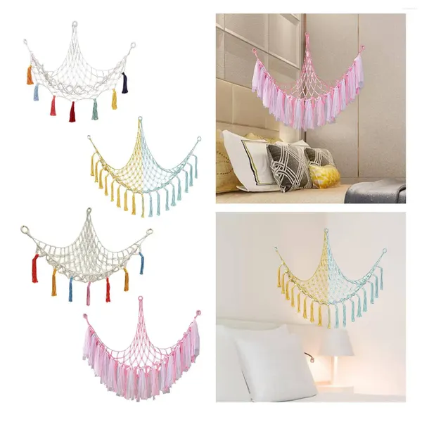 Tapeçarias Net Organizador Recheado Animal Hammock Brinquedo Macrame Boho Grande Capacidade para Decoração Crianças Playroom Quarto