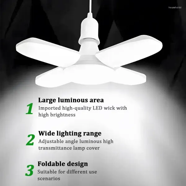 Ampul Fan Bıçağı 4 1 Yaprak lambası AC165-265V 28W Katlanabilir LED Işık Deforme edilebilir Lampa Ev Tavan Garajı