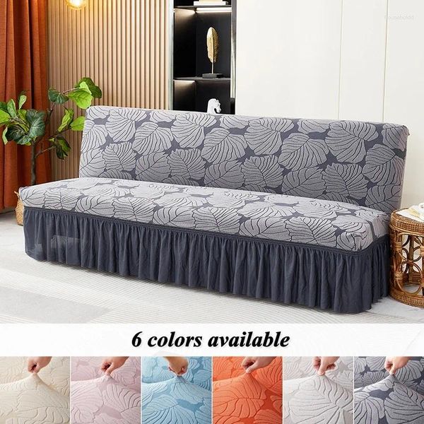 Stuhlhussen High Stretch Sofabezug für Wohnzimmer Jacquard Bett mit Rock Staubdicht Rutschfester Schonbezug Home El Wedding