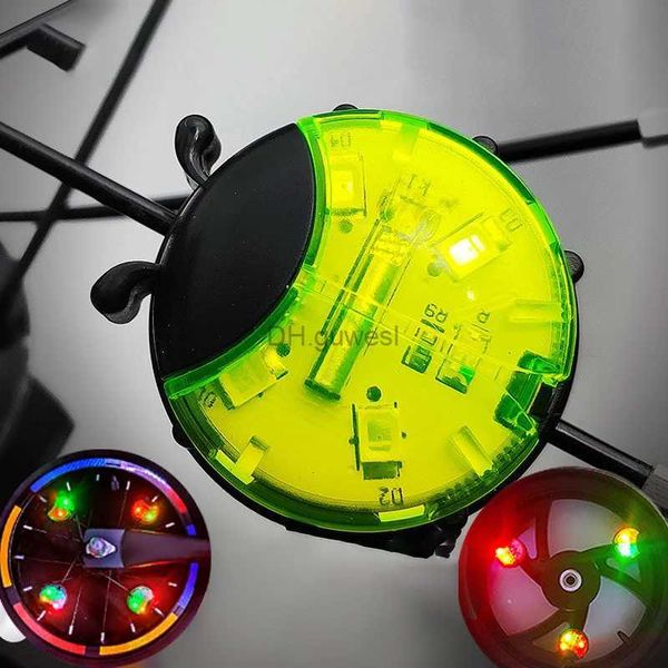 Outros acessórios de iluminação Kid Balance Bike Spoke Light 3 Modos Cute Ladybug LED Ciclismo Segurança Aviso Roda Luz Bicicleta Controle Luzes Traseiras Farol YQ240205