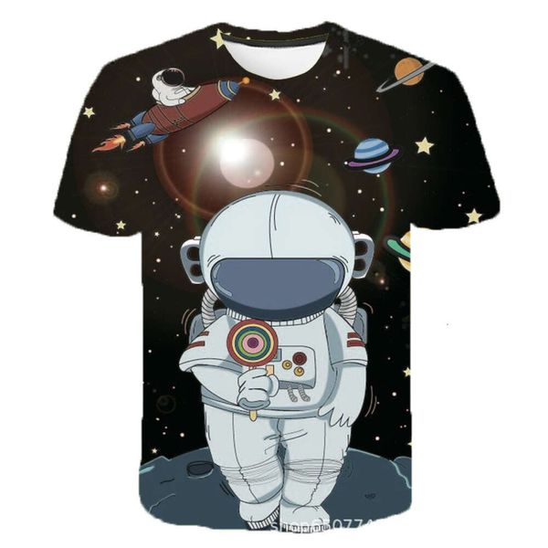 Мужская куртка Космический астронавт Повседневная мужская свободная футболка с 3D принтом и короткими рукавами