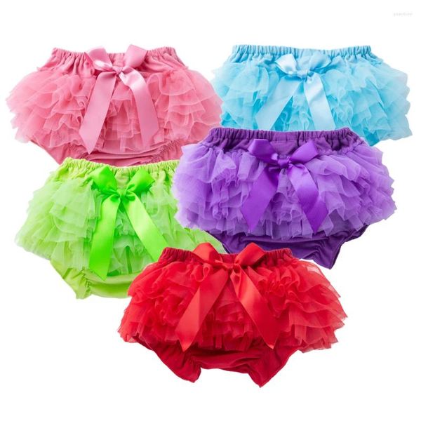 Shorts Großhandel 5 Teile/los Nette Baby Mädchen Kurze Hosen Baumwolle Schichten Tutu Rüschen Geboren Bloomer Einfarbig Kinder Windel Abdeckungen