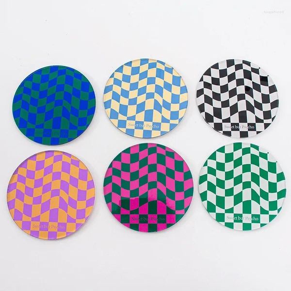 Masa Paspasları Yaratıcı Dama Tahtası Akrilik Coaster Placemat Su Geçirmez Isı Yalıtım Slip Olmayan Kase Pad Süt Kahve Su Kupası Mat