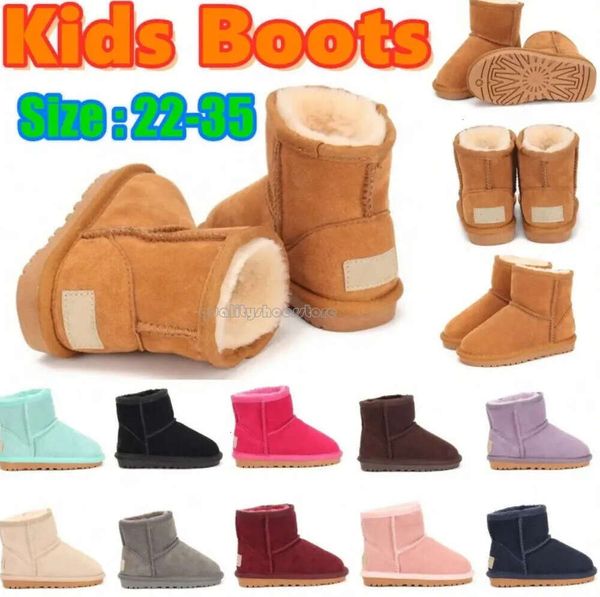 Дизайнерские ботинки Snow 3352, мини-сапоги Uggskid для малышей, австралийские детские ботинки для девочек и мальчиков, теплые ботинки, кожаная молодежная обувь, зимние ботинки, зимняя обувь на платформе Tasman Tazz