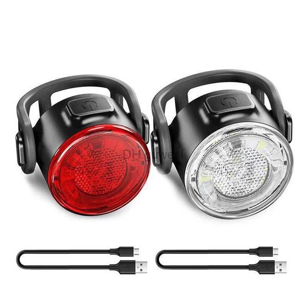 Altri accessori di illuminazione Luce per bici ricaricabile tramite USB Mini fanale posteriore di avvertimento LED Evidenziazione impermeabile Guida anteriore posteriore Lampada per bicicletta Fari YQ240205