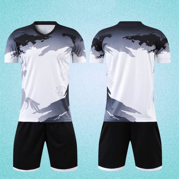 Varış Futbol Gömlekleri Takipler Çocuklar Erkek Futbol Jersey Set Nefes Alabilir Boş Boys Team Eğitimi Spor Giyim Üniforma Baskı 240122