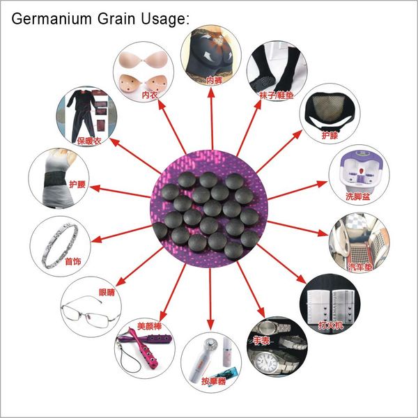 CAMAZ Perline di germanio Pietra di ioni negativi Grani di ioni Pietra di energia magnetica per collana braccialetto