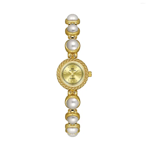 Orologi da polso UTHAI Orologio da donna Piccolo profumo Medievale Lusso Bracciale di perle Temperamento Orologi al quarzo moda donna impermeabili