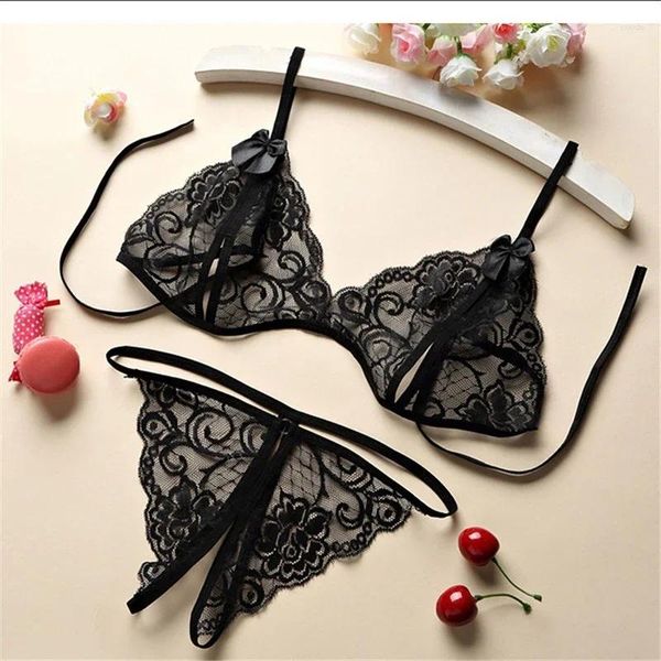 Reggiseni Imposta tentazione sessuale Costume erotico Biancheria intima sexy trasparente Prodotto adulto Giocattoli per donne Coppie Set Lingerie