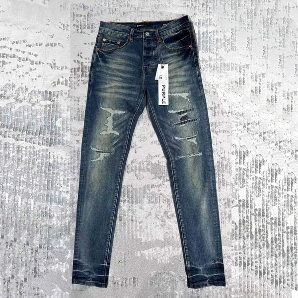 Дизайнерские фиолетовые джинсы Ksubi Jeans Slim Fit Брюки Фиолетовый бренд Jnco Jeans Hole 2023 Новый стиль Мешковатые джинсы Вышивка Самосовершенствование Маленькая нога Мода 518