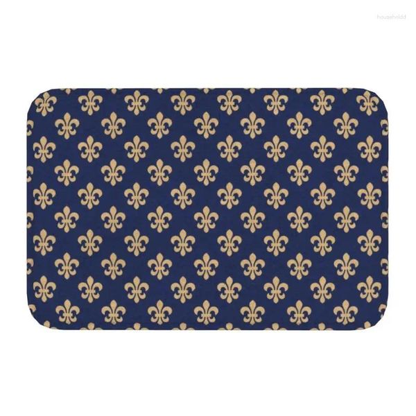 Teppiche Chic Fleur De Lis Haustür Boden Eingangsmatten Outdoor Fleur-de-lis Lilie Blume Küche Badezimmer Fußmatte Garage Teppich Teppich