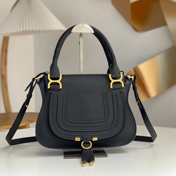 Büyük kapasiteli Marcie Kadın Taşıma Çanta Tasarımcı Çanta Dikişleri Tahıl Deri Moda Omuz Çantaları Tote Çanta Eğik Crossbody Çantalar Çantalar