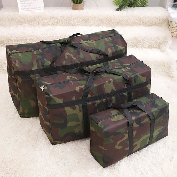 Tragbare Camouflage Verdickte Wasserdichte Oxford Tuch Gepäck Tasche Große Kapazität Quilt Lagerung Camping Tasche Reise Zubehör 240129