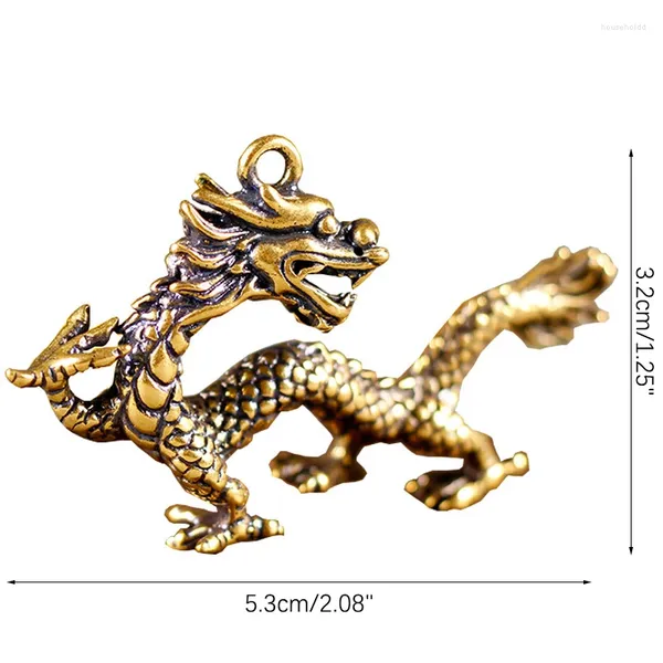 Dekorative Figuren, chinesische Tier-Drachen-Statue, Bronzefigur, Ornamente, antikes Kupfer, mythisches Tier, Miniatur-Heimdekoration, Kunsthandwerk