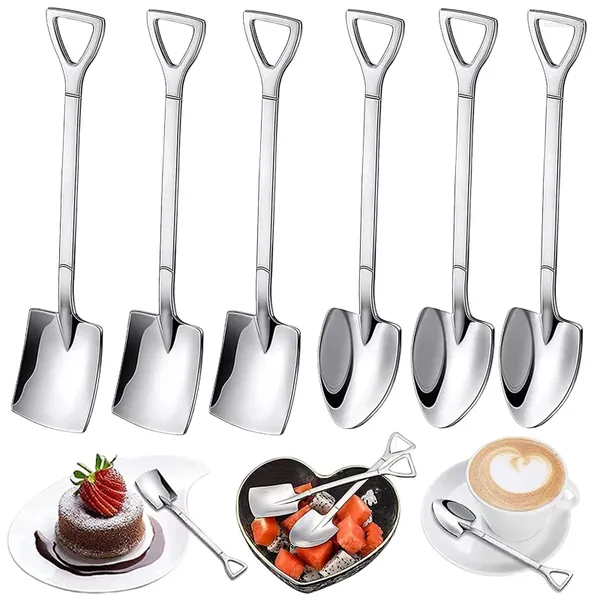 Cucchiai 4 pezzi Caffè Tè Pala Gelato in acciaio inossidabile Dessert Cena Party Scoop Cucchiaio di anguria Utensili da cucina Set da tavola