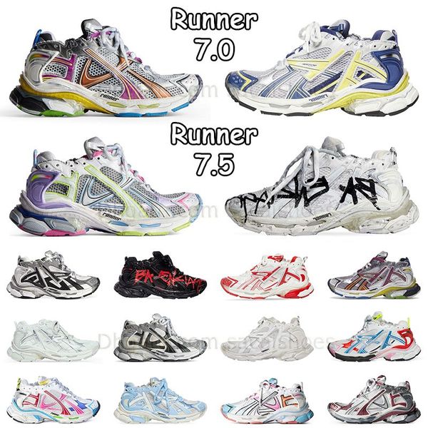 2024 runner 7 7.0 7.5 77.0 scarpe da uomo mocassini da donna scarpe da ginnastica firmate triple s pista led bianco e nero rosa viola beige scarpe da ginnastica di lusso con piattaforma corridori tennis