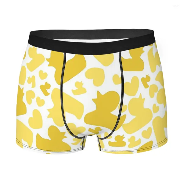 Cuecas padrão de borracha pato banho brinquedo amarelo bonito calcinha de algodão masculino roupa interior ventilar shorts boxer briefs