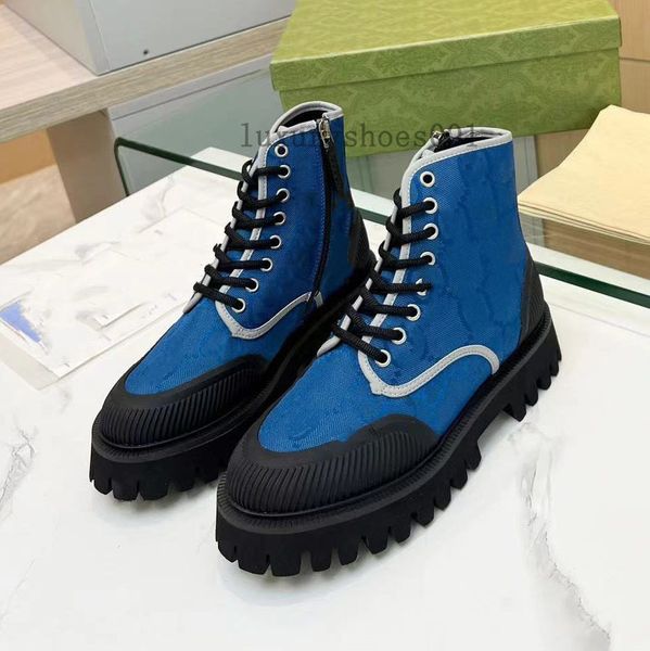 Tasarımcı tuval ayak bileği botları loafer loafer dantel-up boot erkekler kadınlar yarı bej boot klasik kadın ayakkabıları kış sonbahar kar botları naylon bot 1.25 07