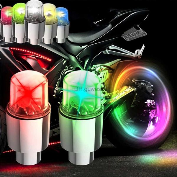 Другие осветительные аксессуары Мотоцикл Hot Wheel Spoke Light Светодиодный велосипедный неоновый светильник с клапаном Колпачки для автомобильных шин Вспышки лампы Красочные дорожные детали для украшения велосипеда MTB YQ240205