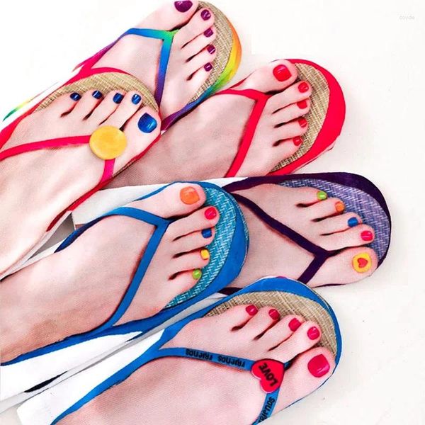 Mulheres meias criativo engraçado impressão 3d chinelos chinelos sandálias padrão bonito kawaii algodão tornozelo pé cobre presente de praia